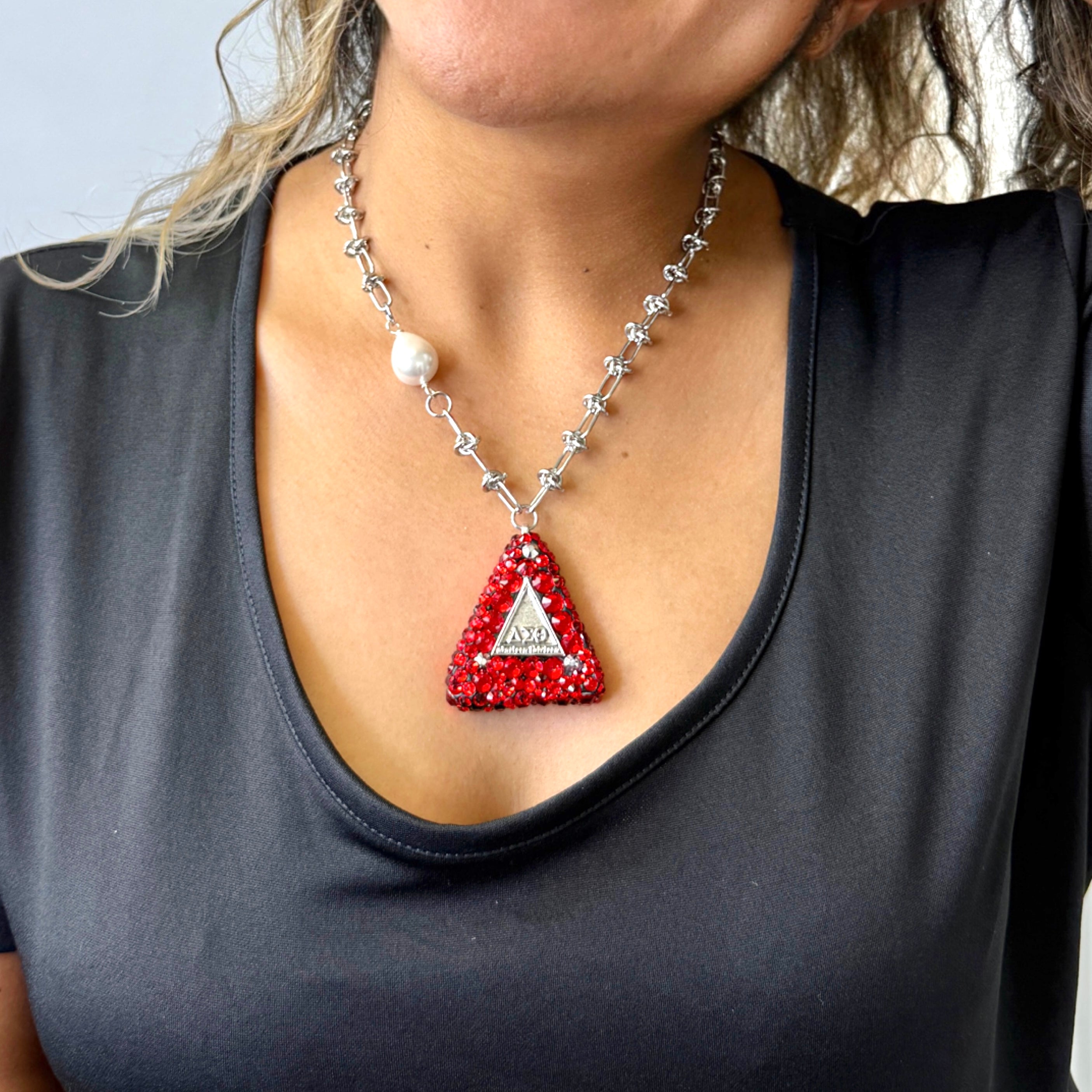 Delta Pyramid Bling Necklace