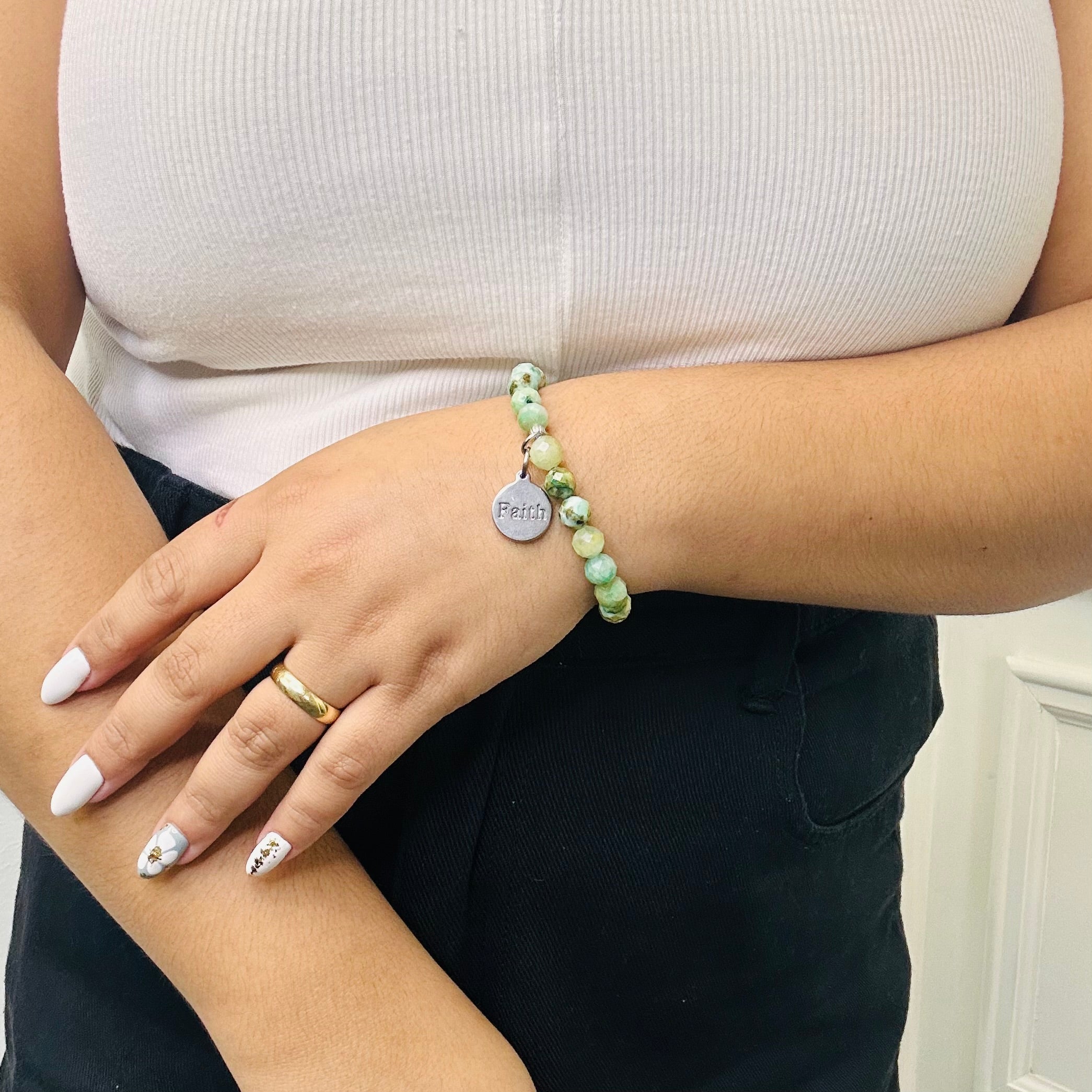 Blue Turquoise Faith Bracelet