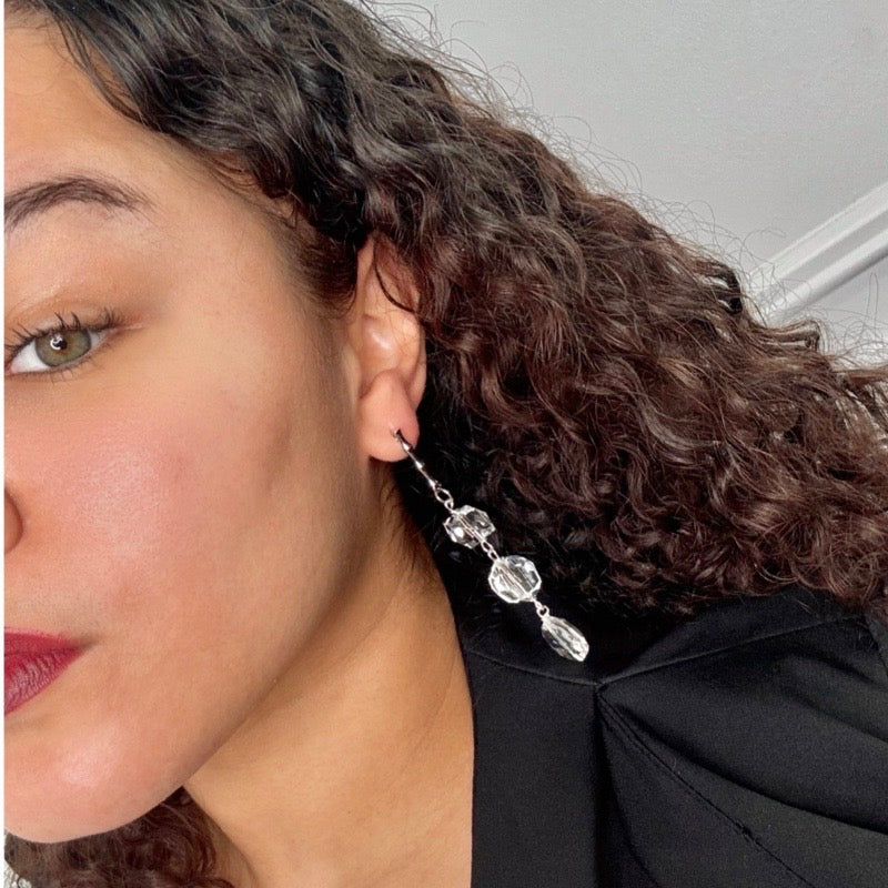 Clear Spark Bamboo Earring Earrings Cerese D, Inc.