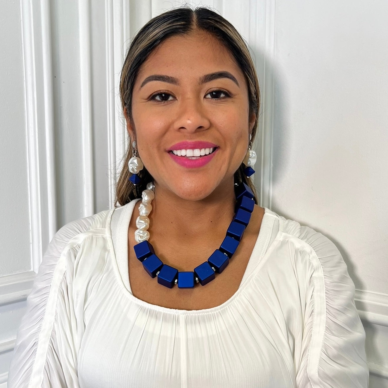 Blue Pearl Walk Necklace