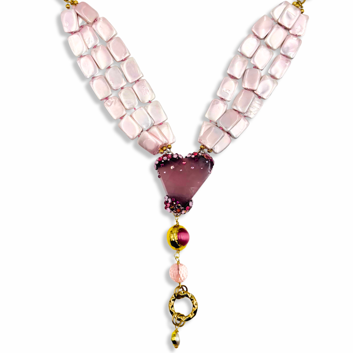 Three Pink Necklace