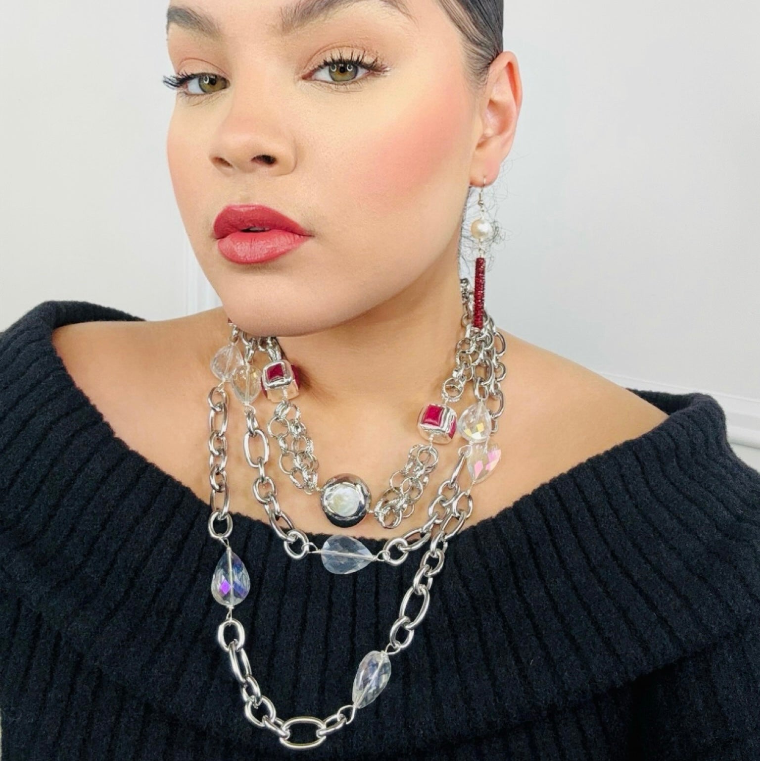 Redz Pave Sticks Earrings