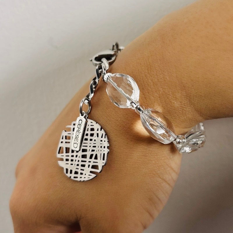 Clear Spark Oval Bracelet Bracelets Cerese D, Inc.