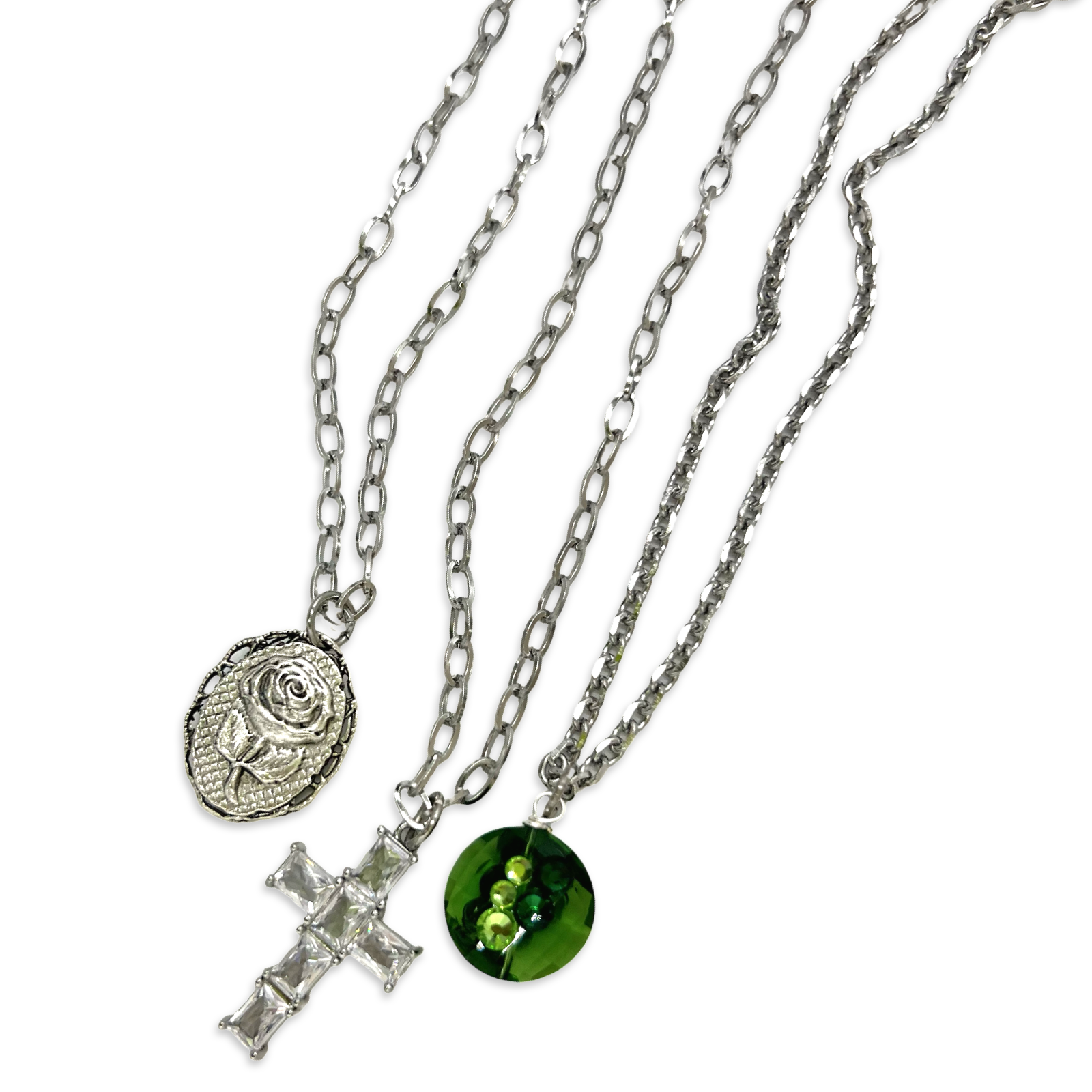 Links Trio Charm Necklace