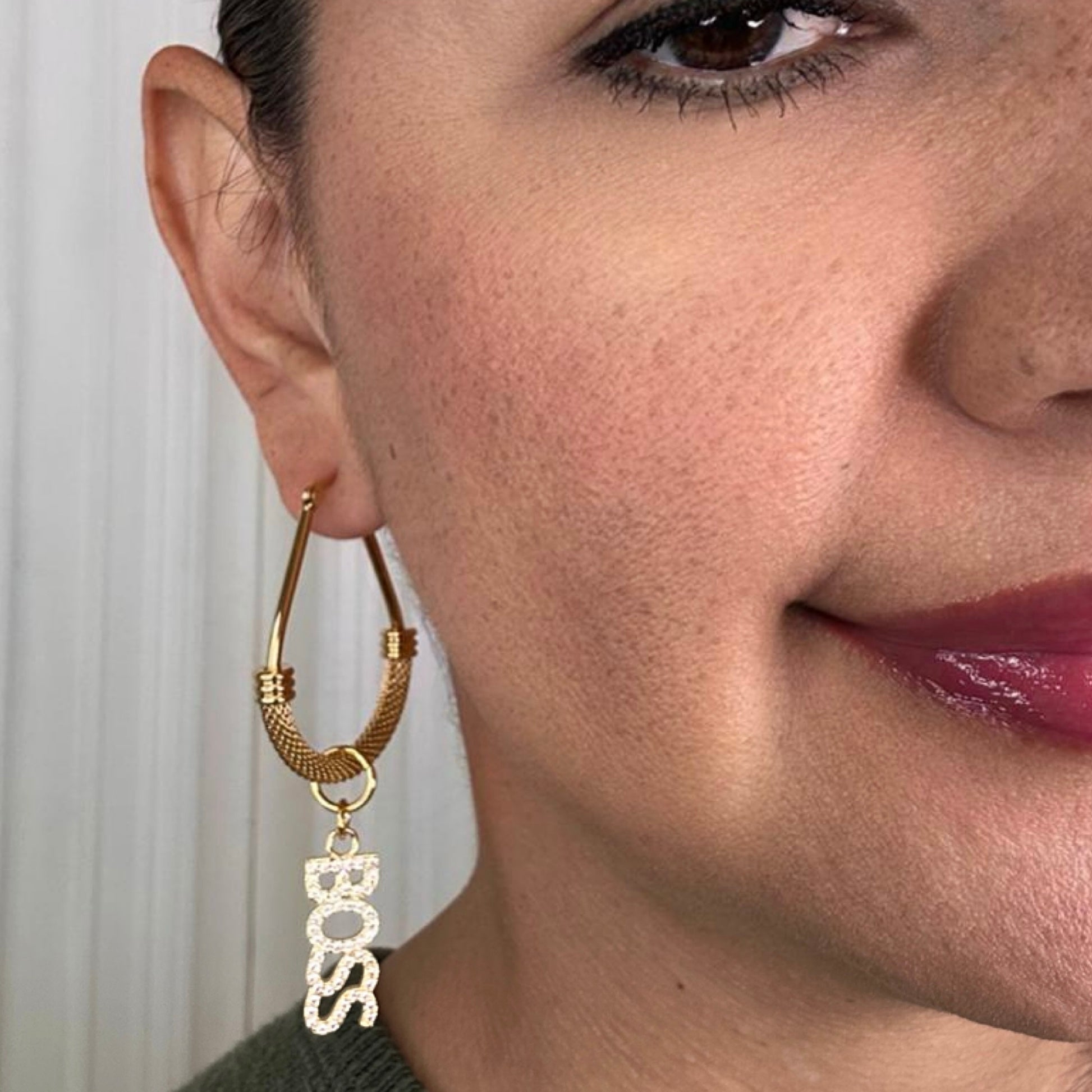 Lavish Boss Hoop Earrings