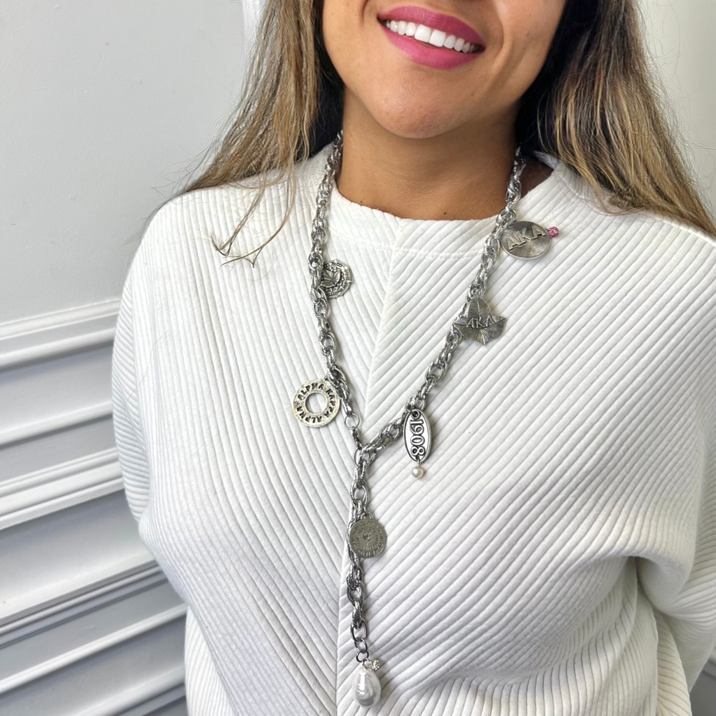 AKA Charm Lariat Necklace