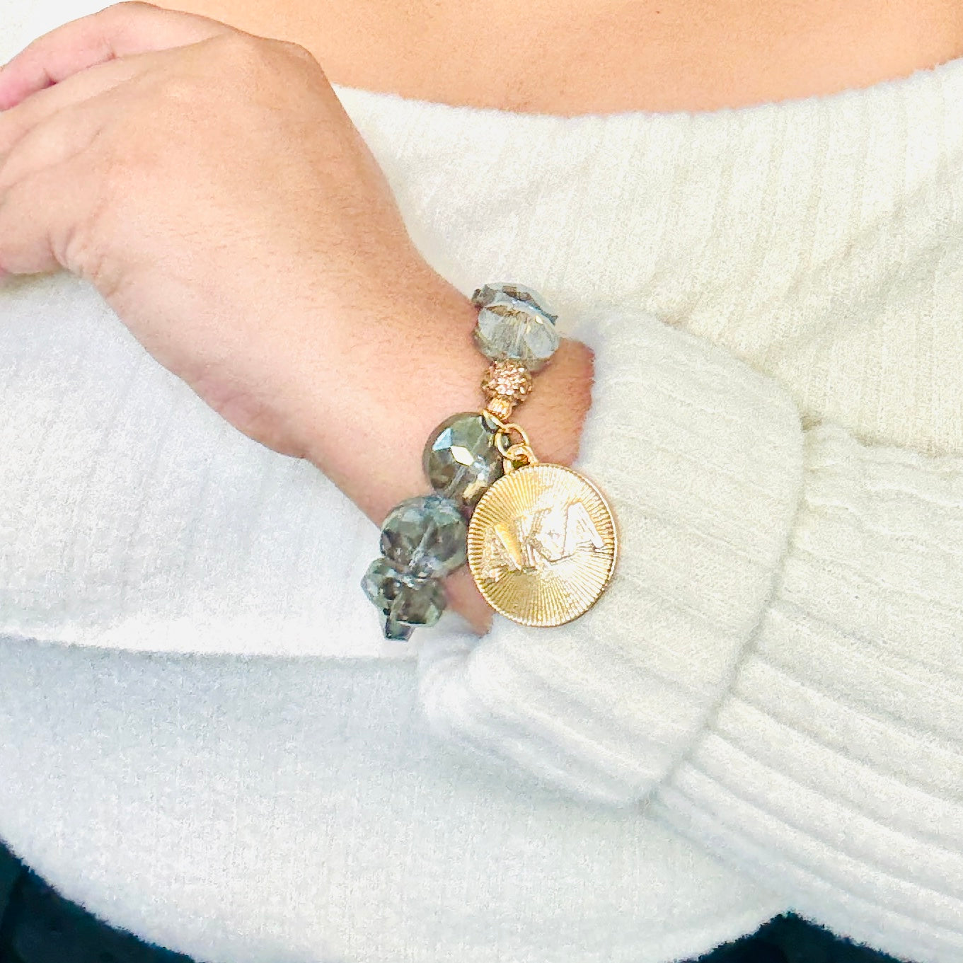 AKA Flor Iridescent Crystal Bracelet