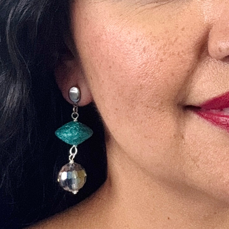 Aqua Woven Earring