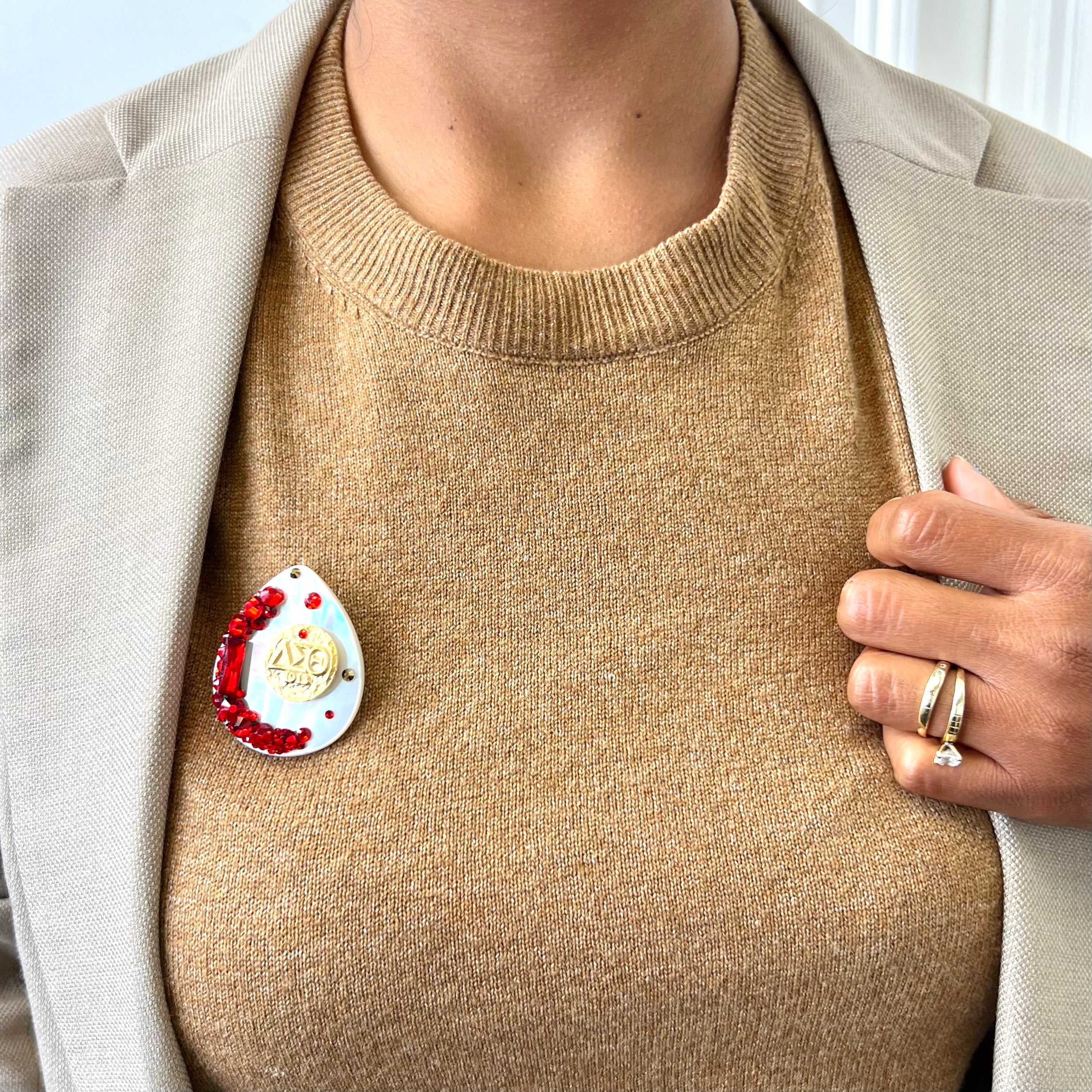 Delta Crimson Brooch