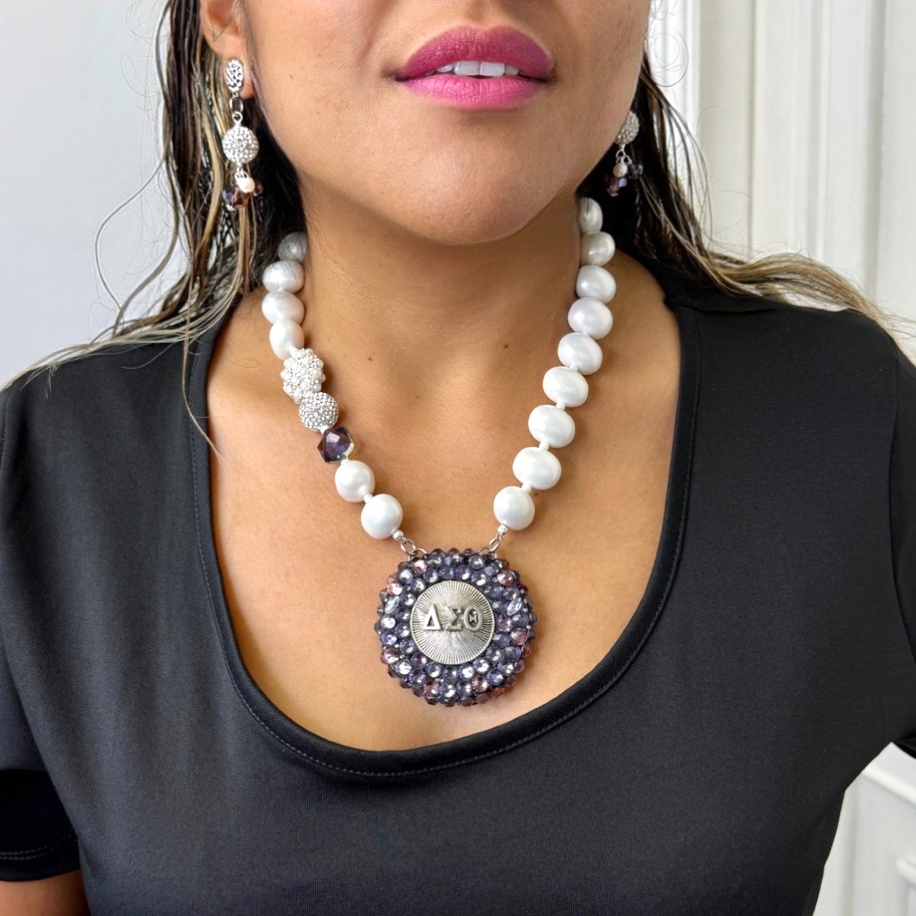 Delta Purple Bling Time Necklace