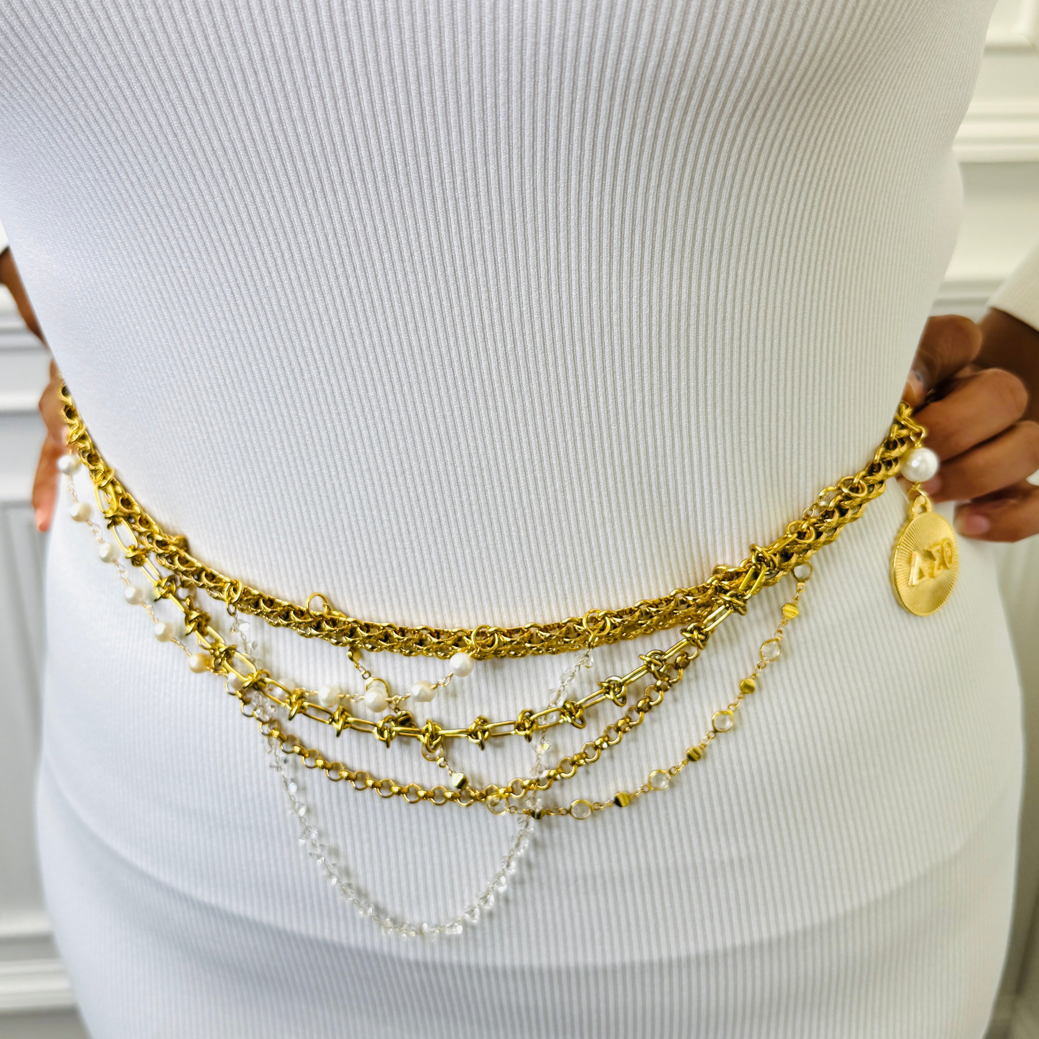 Delta Scalloped Draped Belt