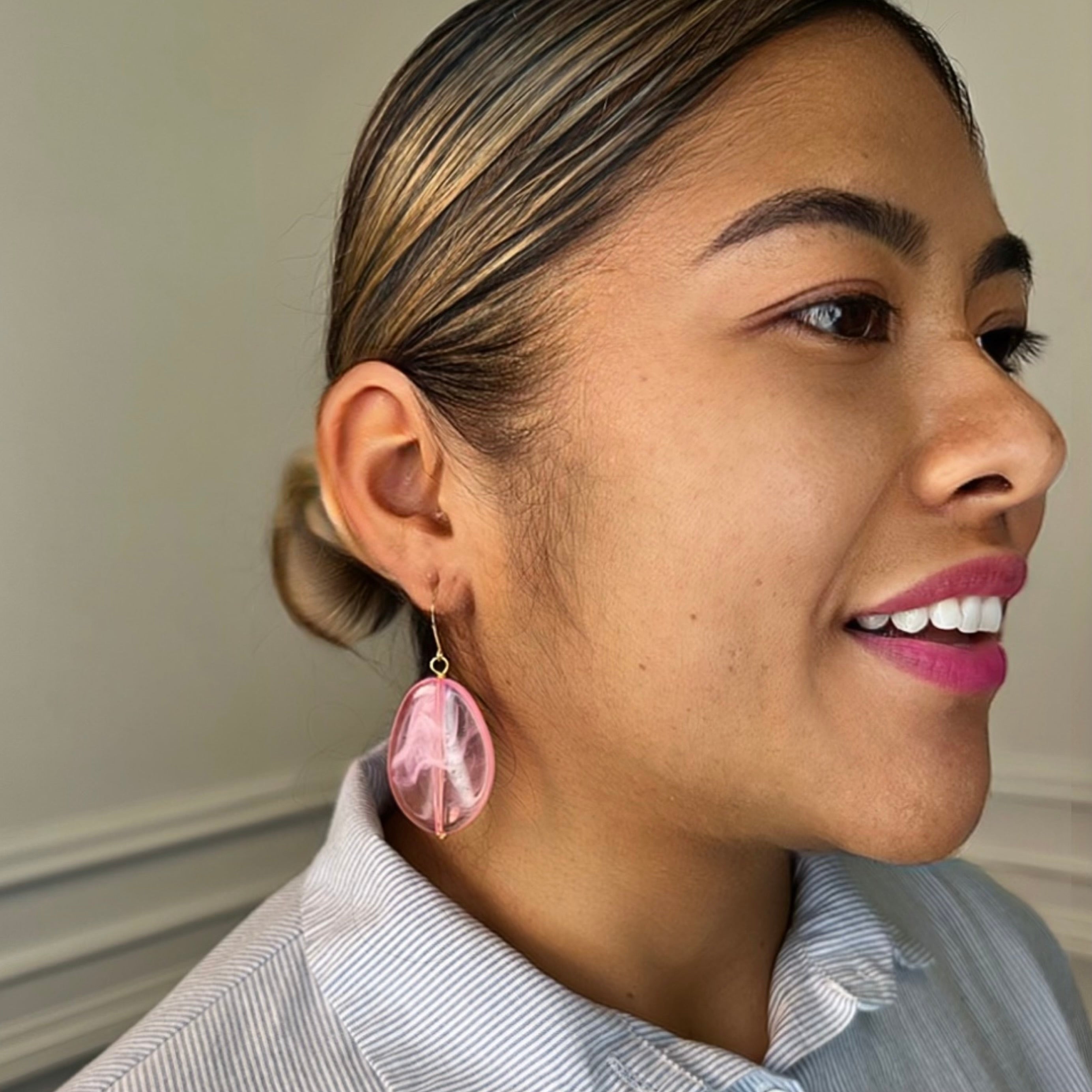 Pink Pad Earring