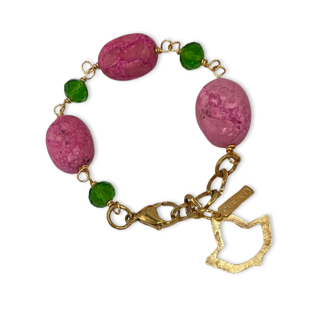 AKA Pink Chief Bracelet AKA Bracelets Cerese D, Inc. Gold