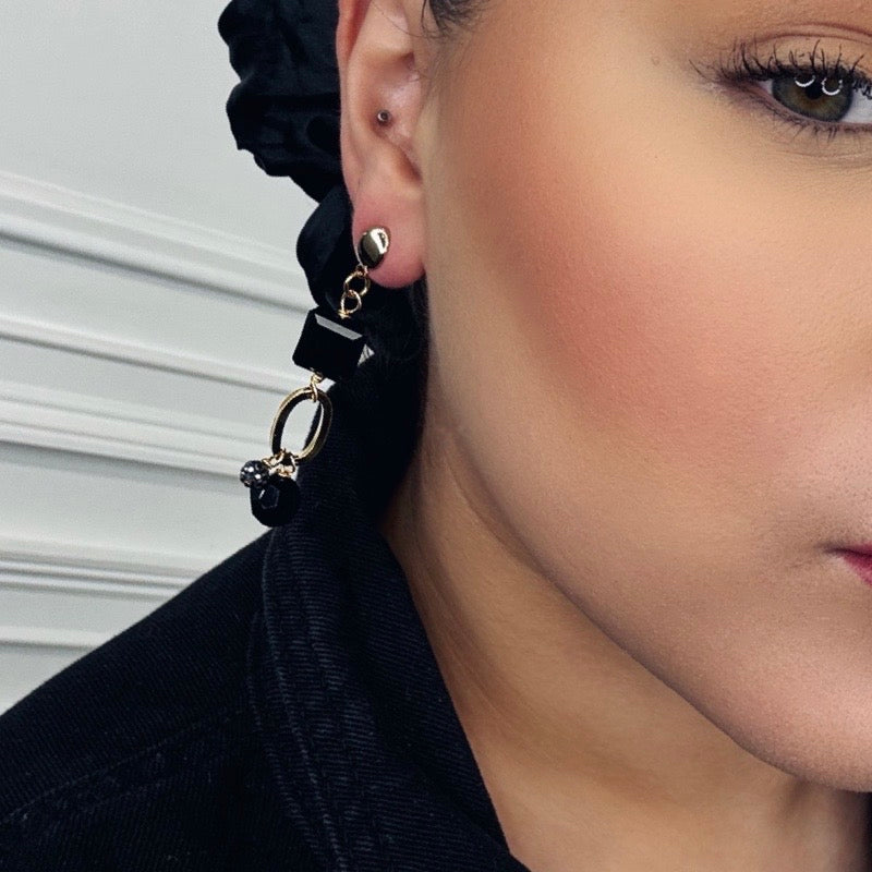 Black Glitz Earring
