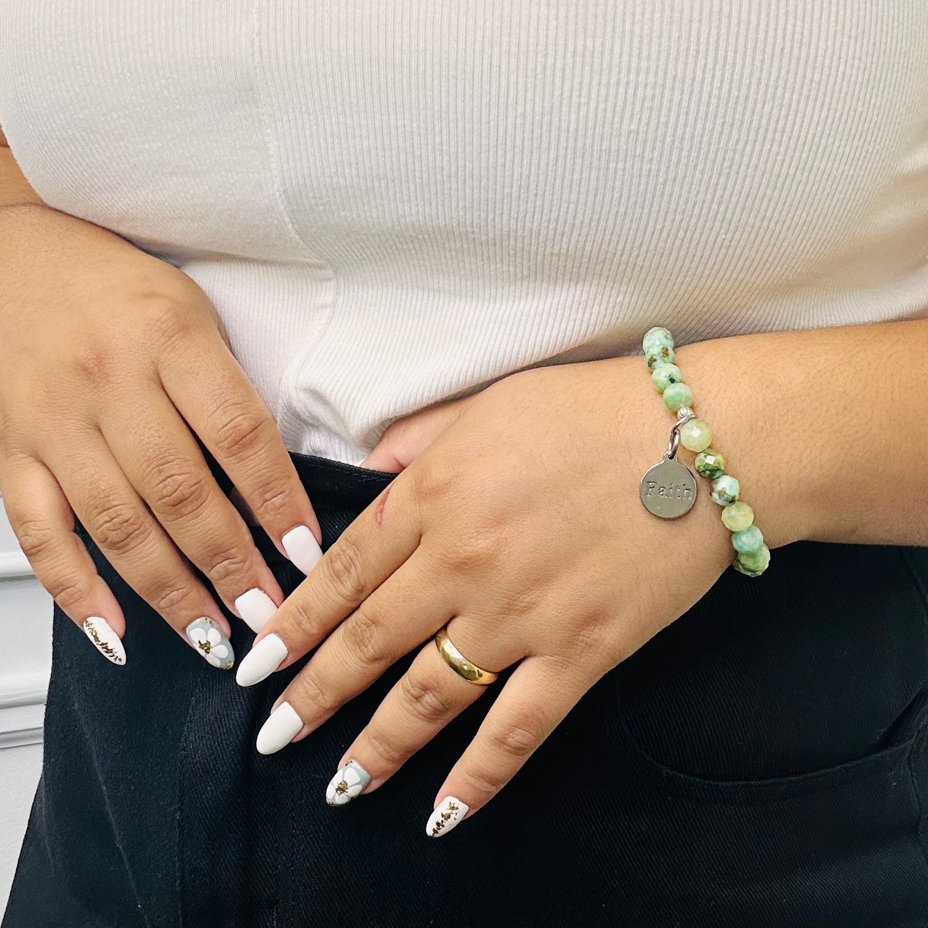 Blue Turquoise Faith Bracelet