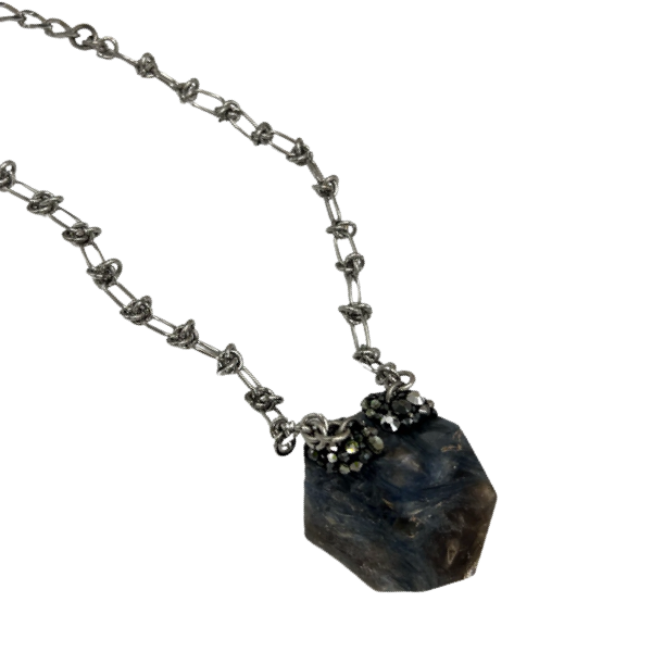 Blue Kyanite Rock Necklace OOAK Cerese D, Inc.