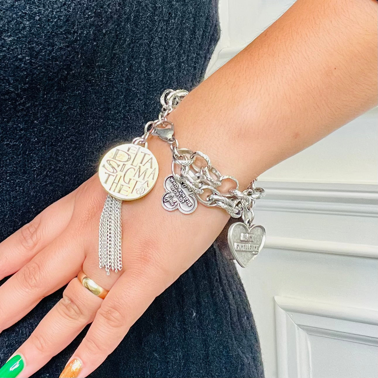 Delta Cameo Charm Bracelet