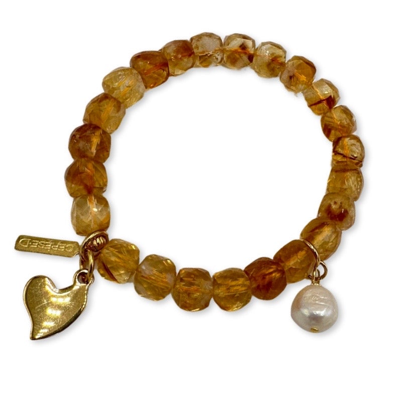 Citrine Yellow Bracelet Bracelets Cerese D, Inc. Gold