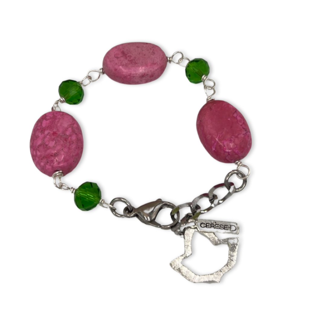 AKA Pink Chief Bracelet AKA Bracelets Cerese D, Inc. Silver