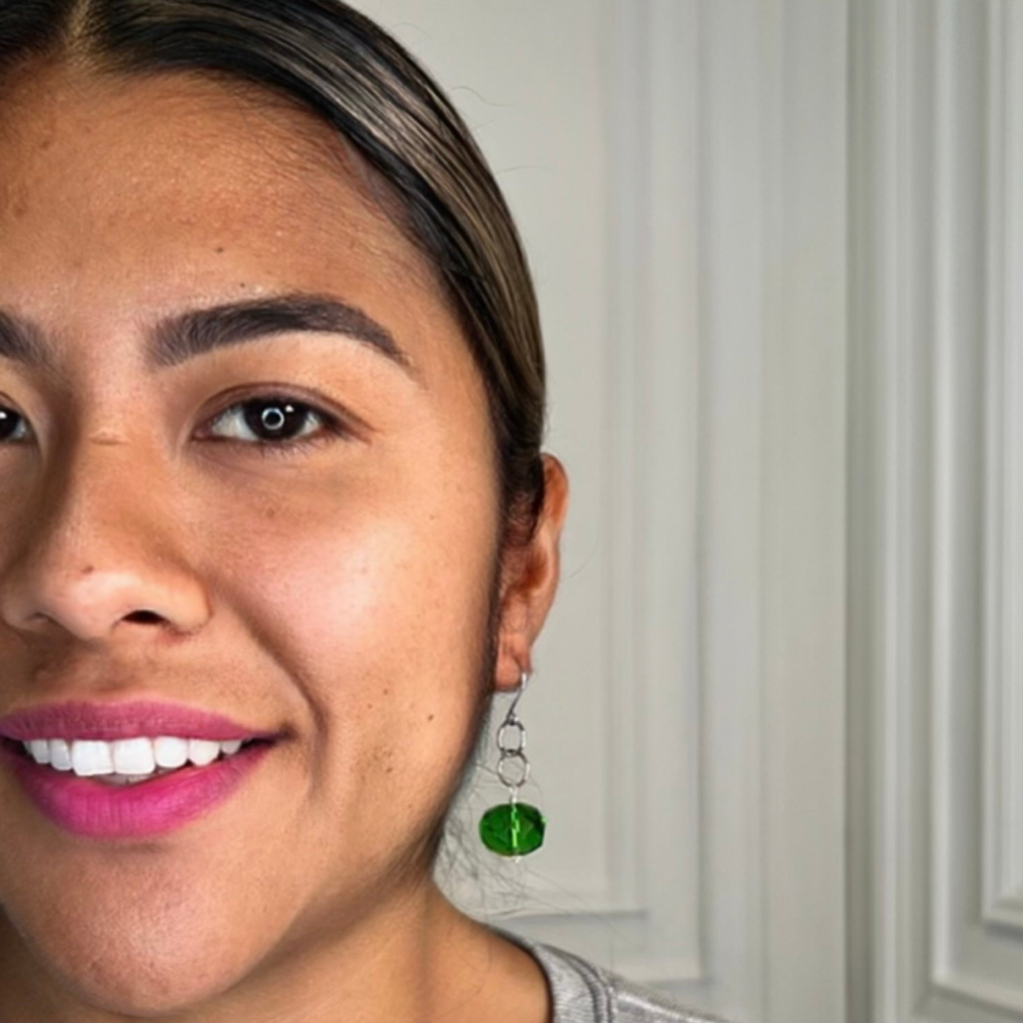 Apple Green Face Earring