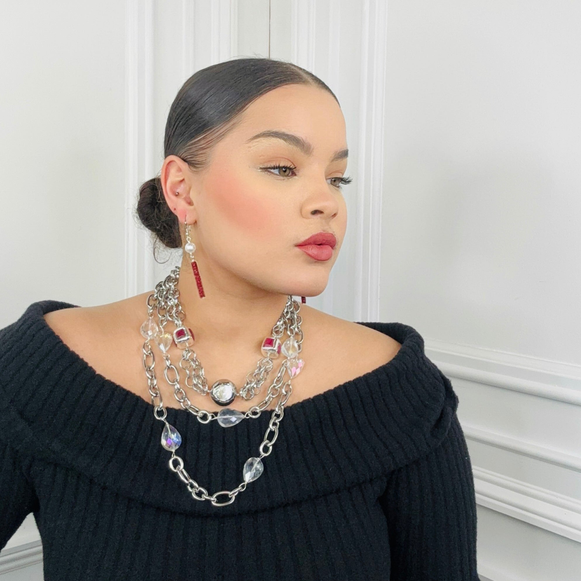 Redz Pave Sticks Earrings