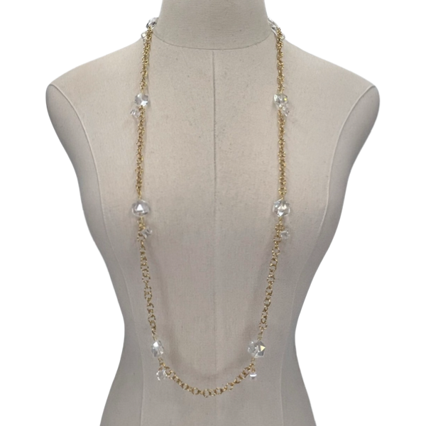 Crystal Clear Davis Necklace Necklaces Cerese D, Inc. Gold