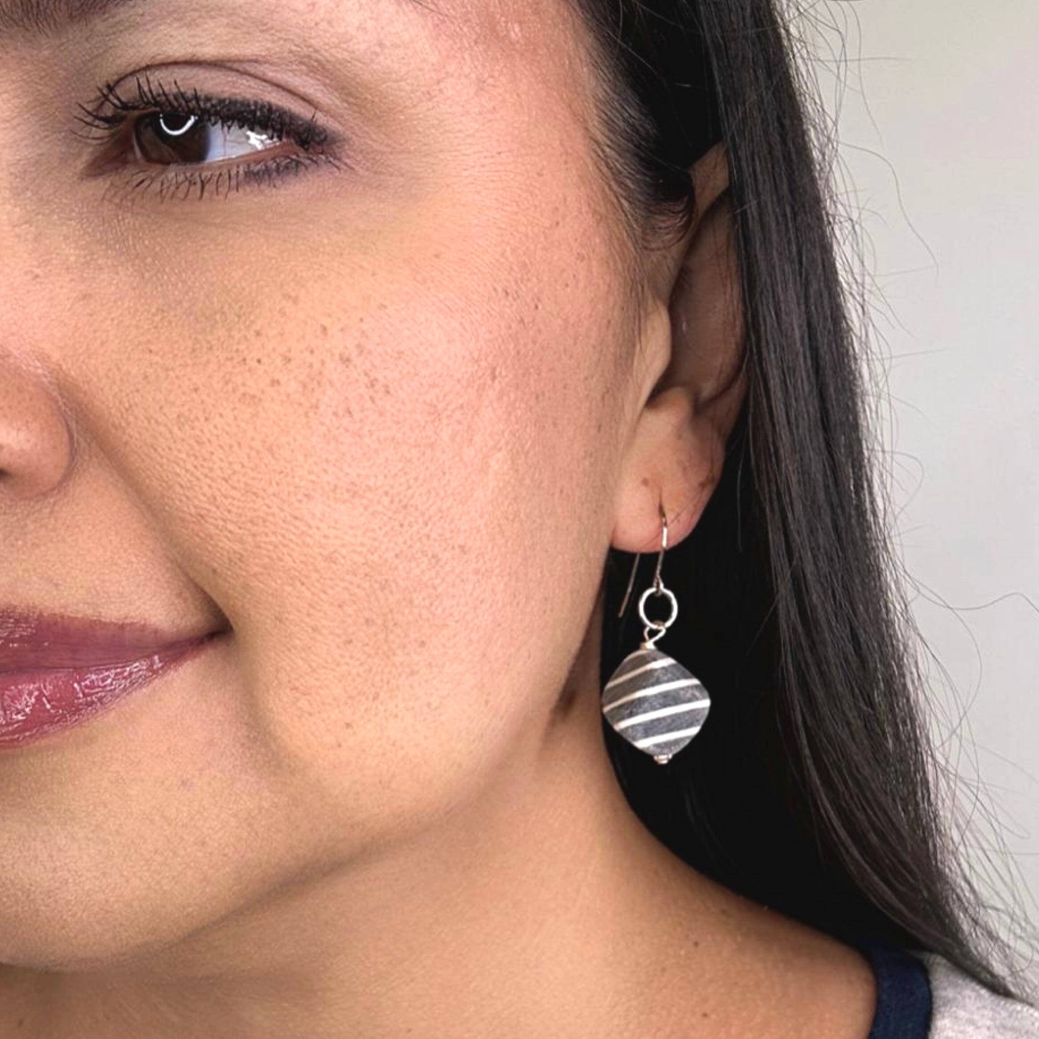 Stripe Graphite Earrings