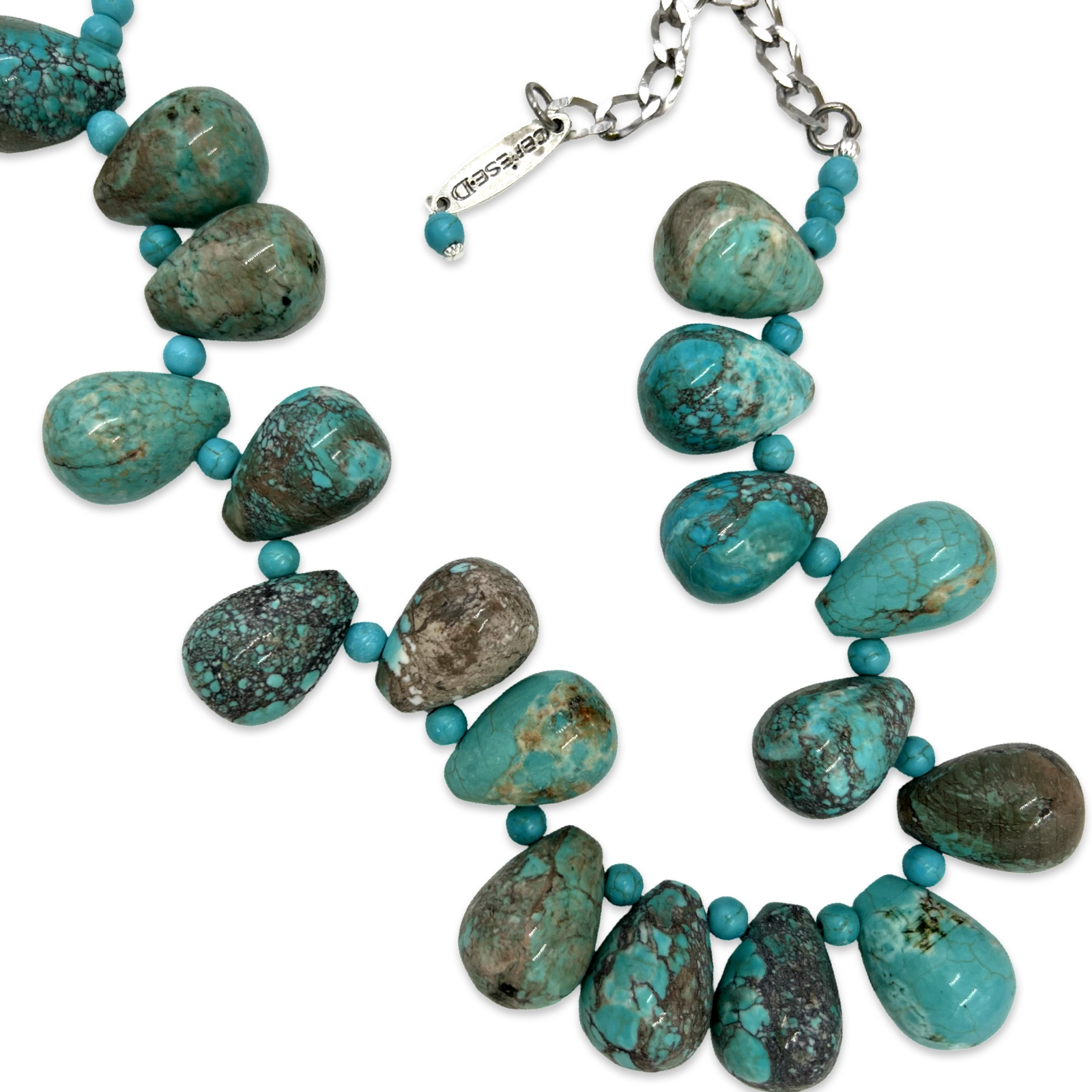 Eton Turq Drop Necklace