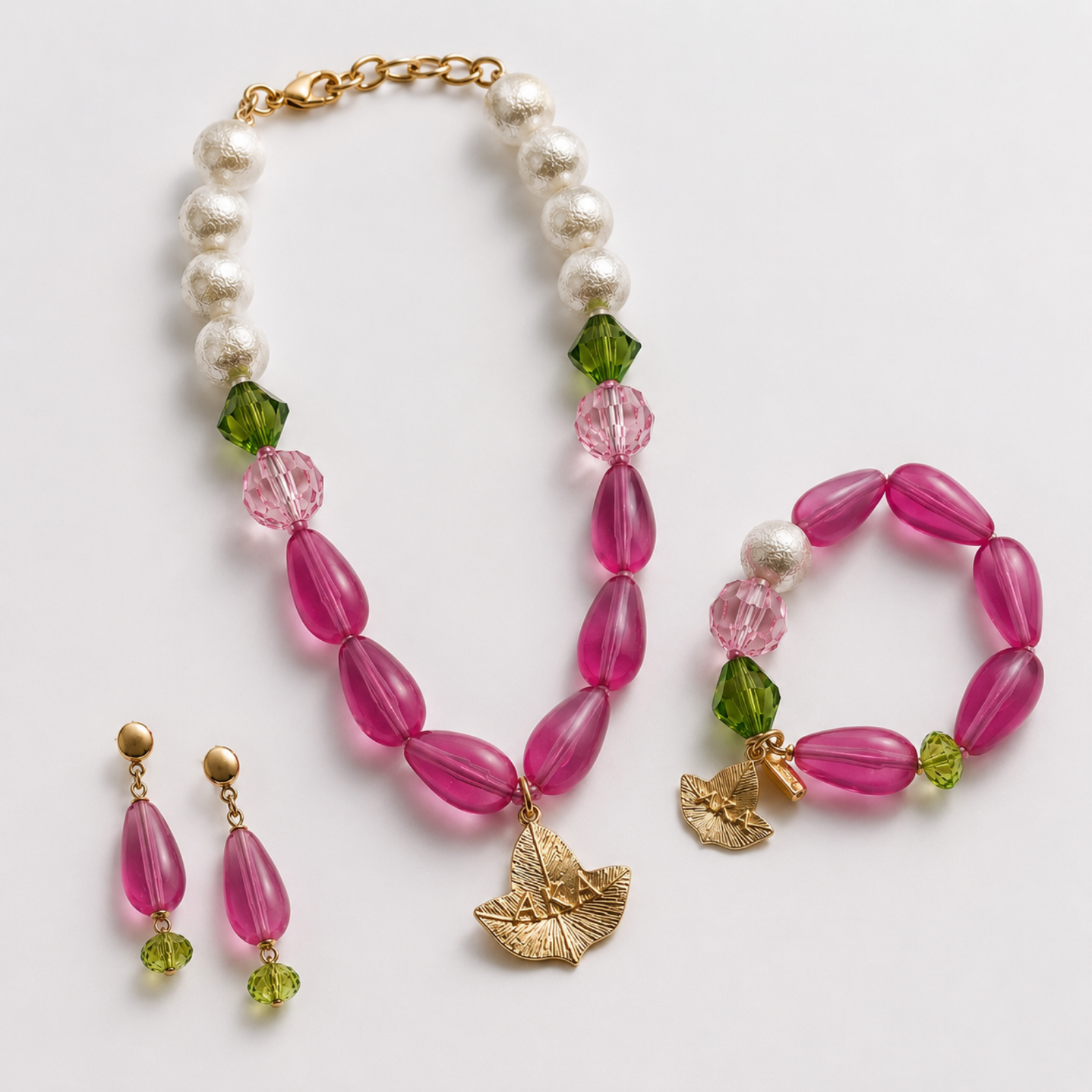 AKA Hot Pink Necklace Set