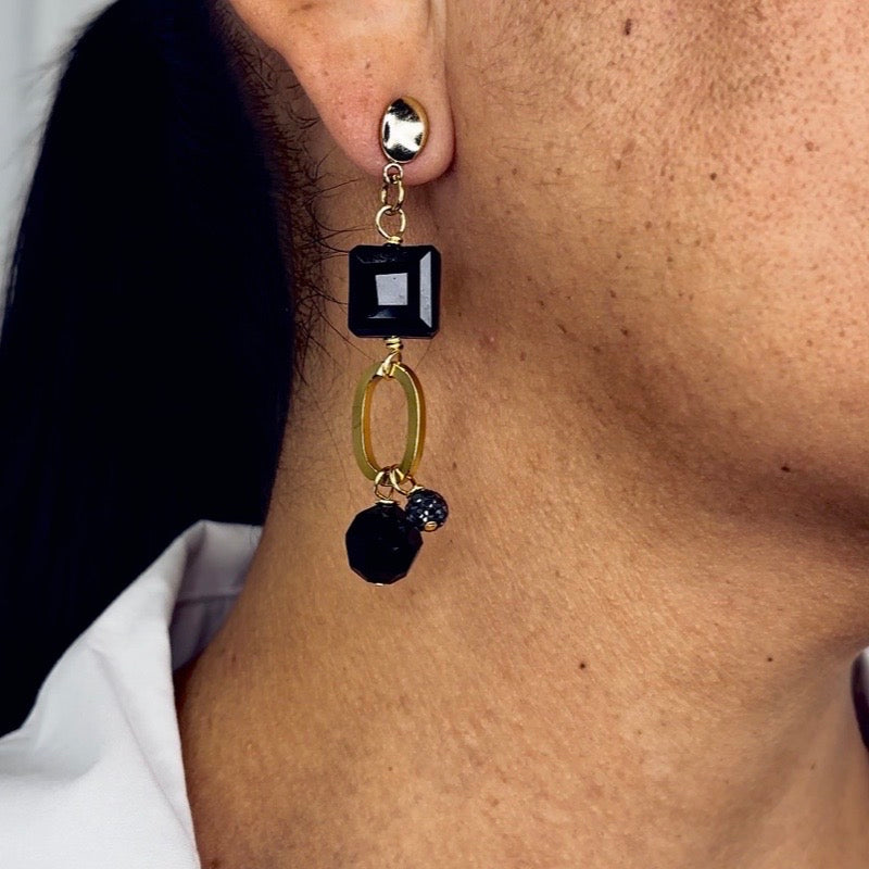 Black Glitz Earring