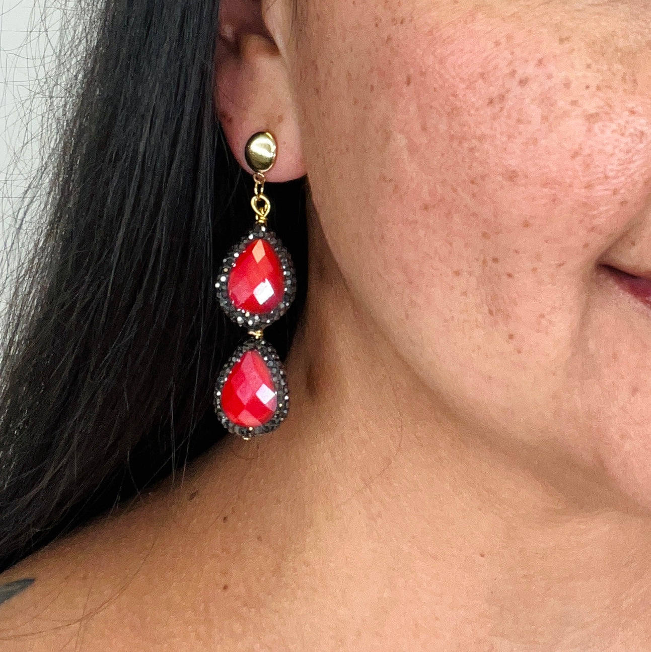 Harlem Red Earring