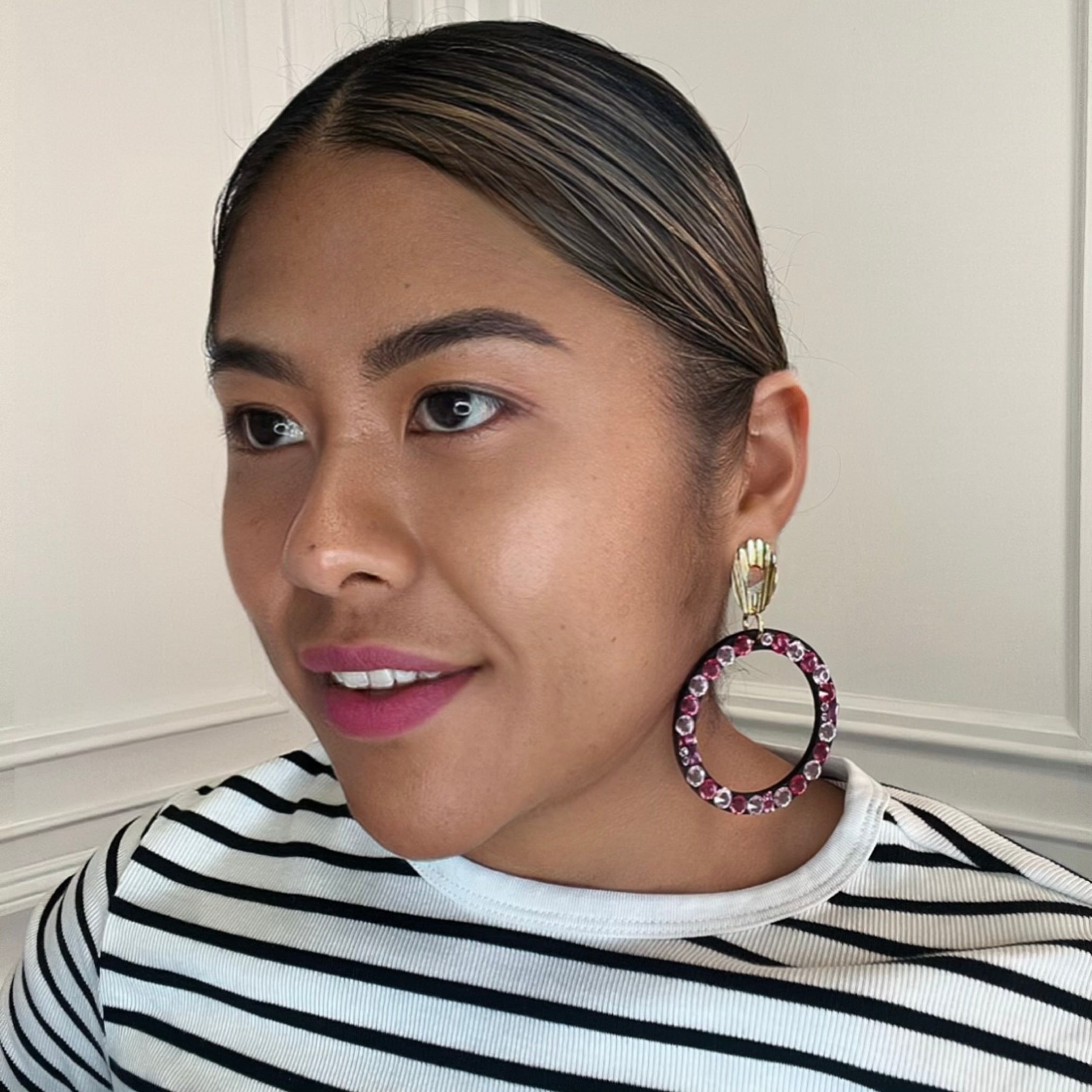 Flash Pink Ring Earring