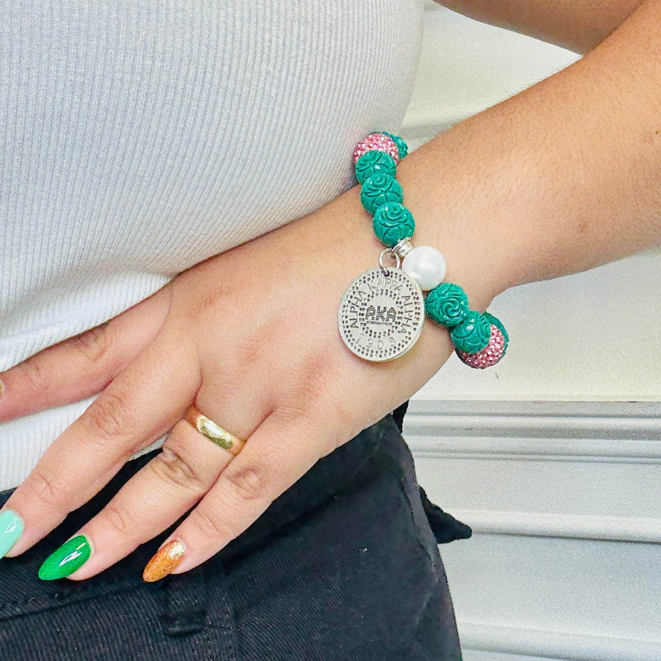 AKA Carved Lime Bracelet