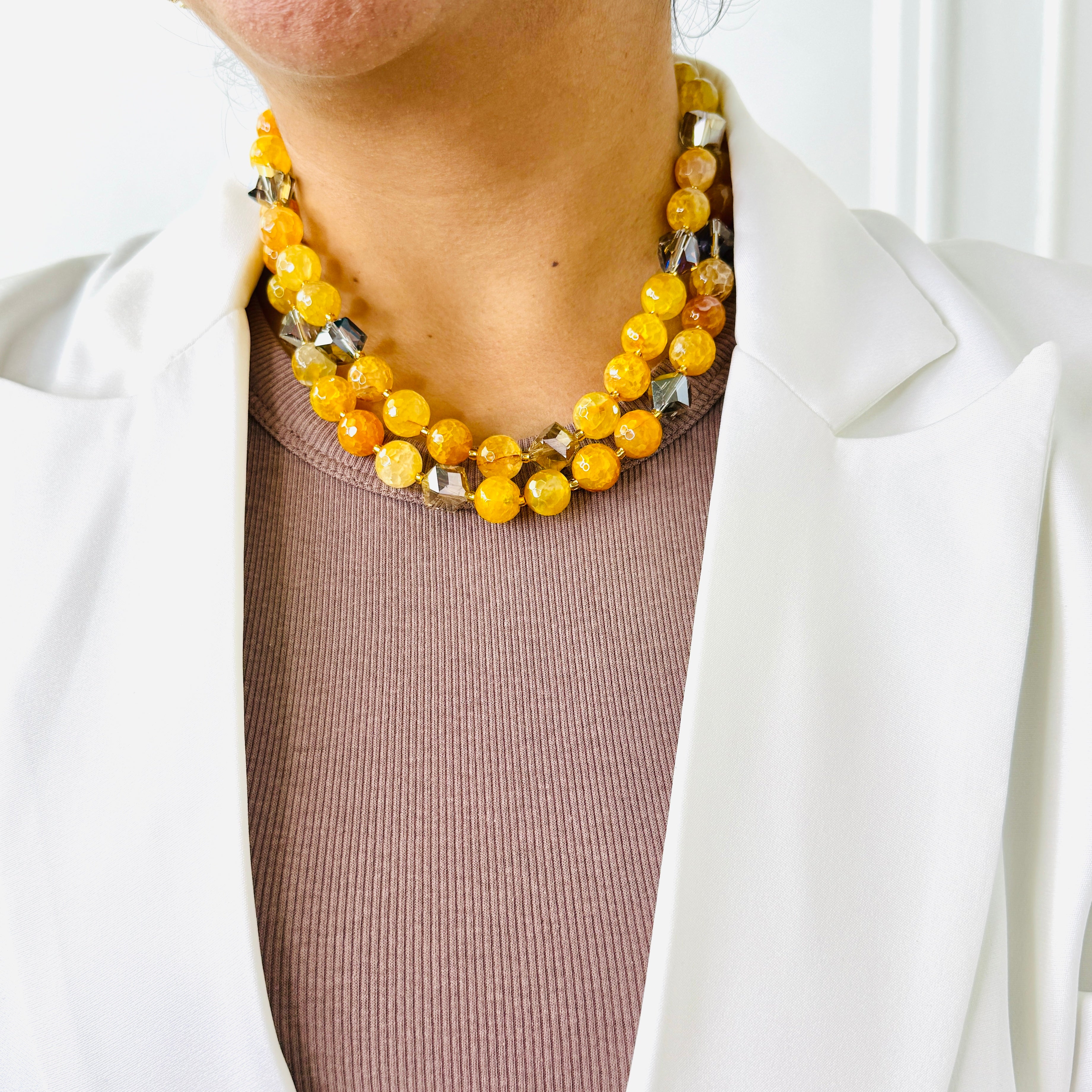 Eton Yellow Agate Necklace