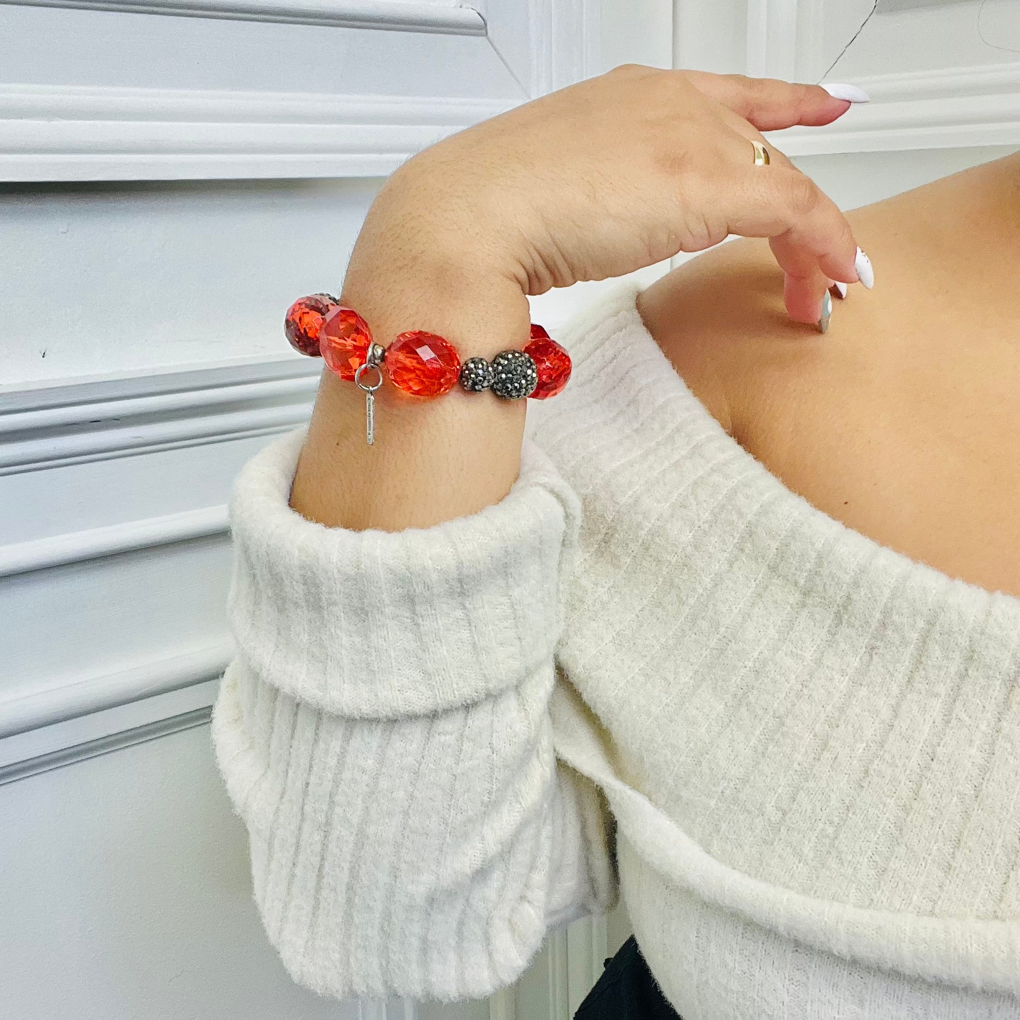 Beverly Red Angola Bracelet