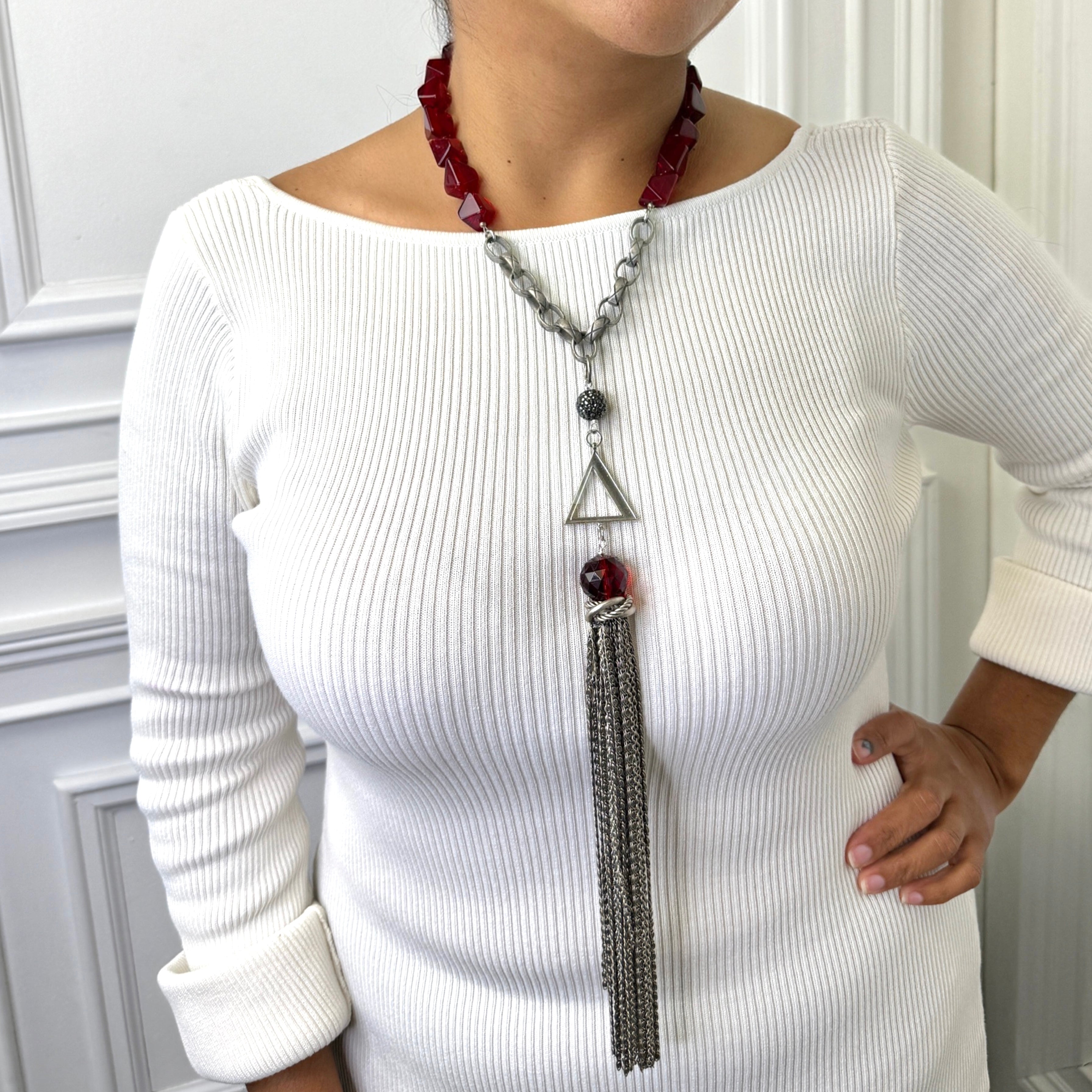 Delta Dear Tassel Chain Necklace