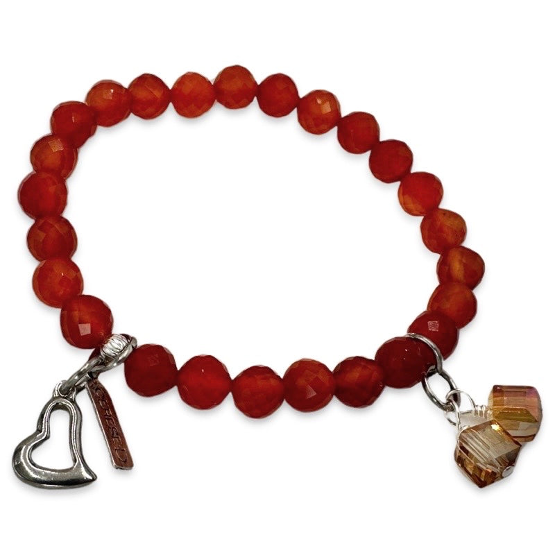 Carnelian Tangerine Bracelet Bracelets Cerese D, Inc. Silver