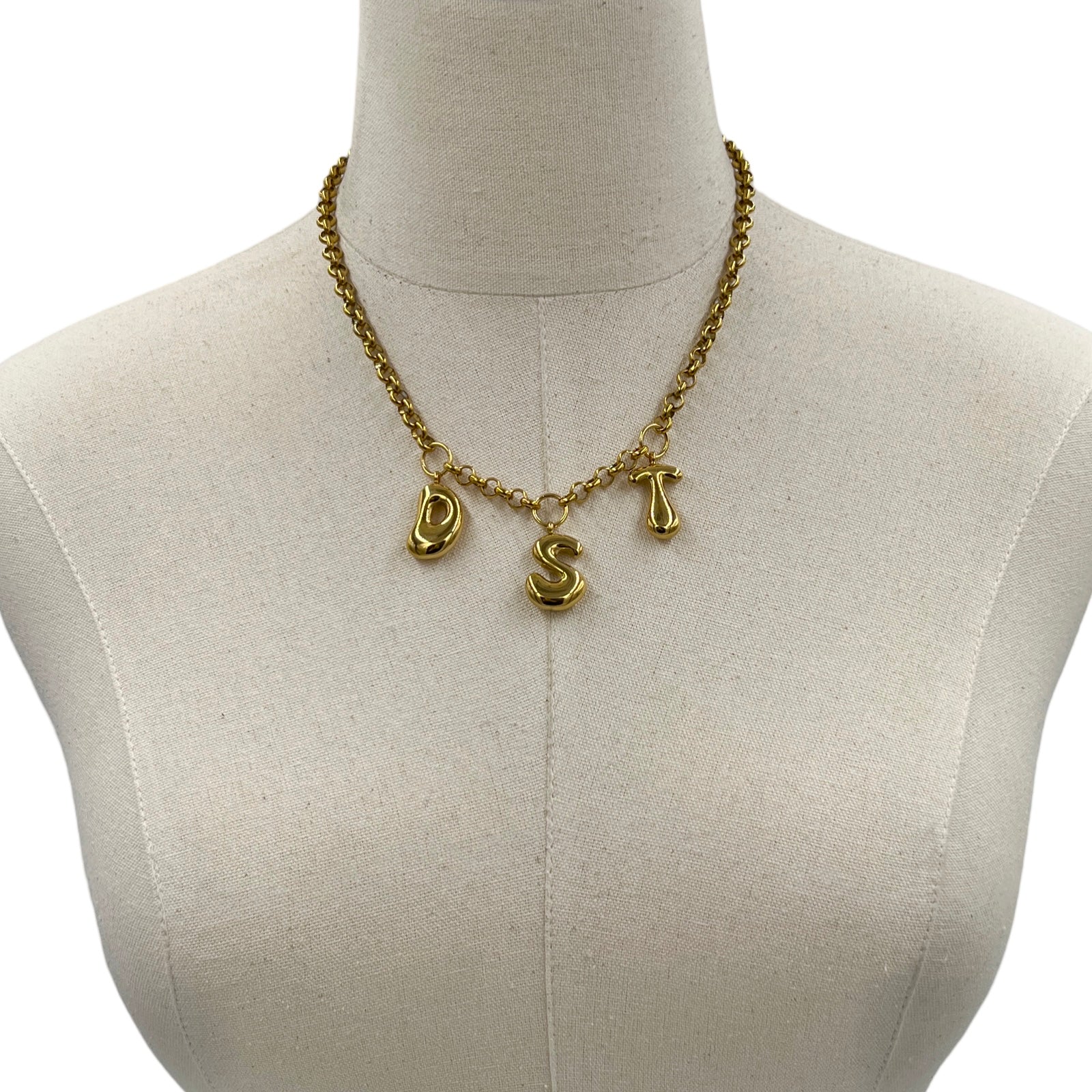 Delta Bubble Letter Necklace