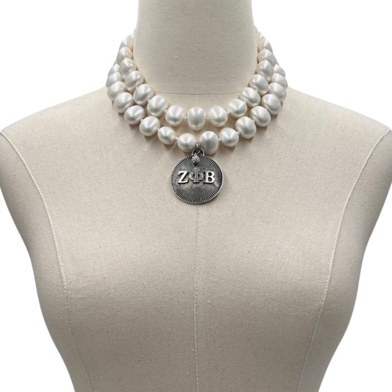 Zeta Classic Pearl Double Necklace Zeta Necklace Cerese D Jewelry Radiant DBL