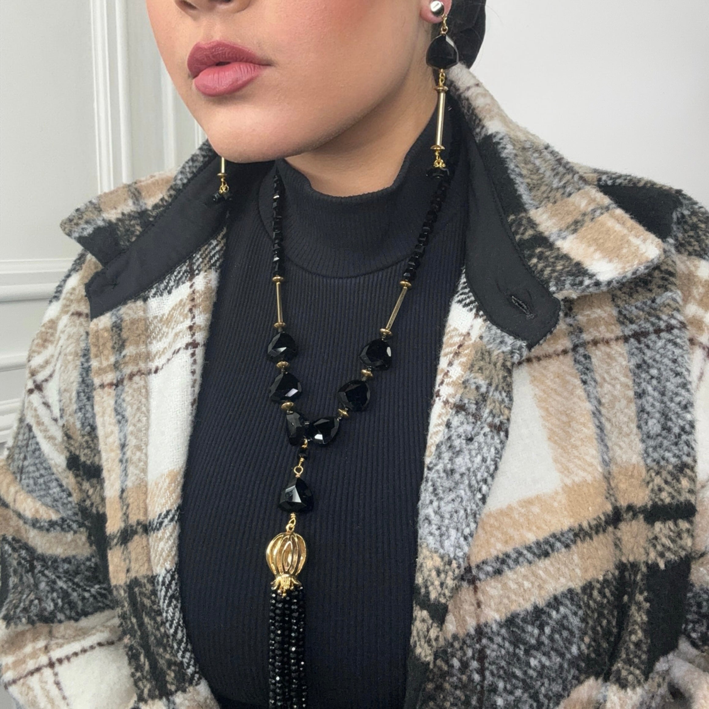 Machine Bit Black Necklace