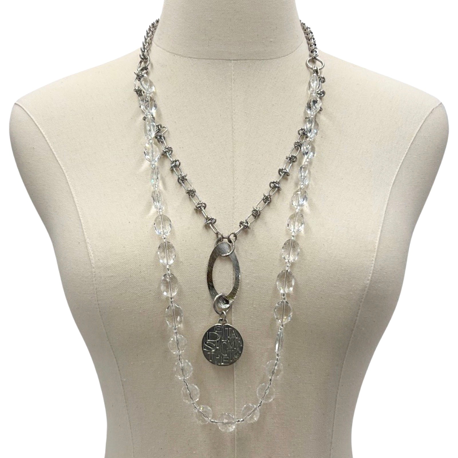 Clear Silver Spark Charm Necklace Necklaces Cerese D, Inc. DST Charm