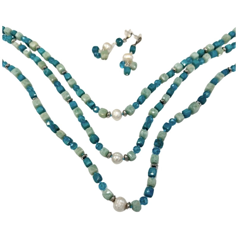 Turquoise Three Bye Necklace OOAK Cerese D, Inc.