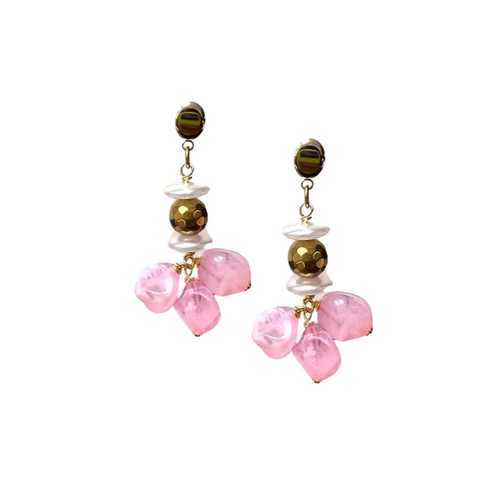 Soft Pink Nibb Earring Earrings Cerese D, Inc. Gold  