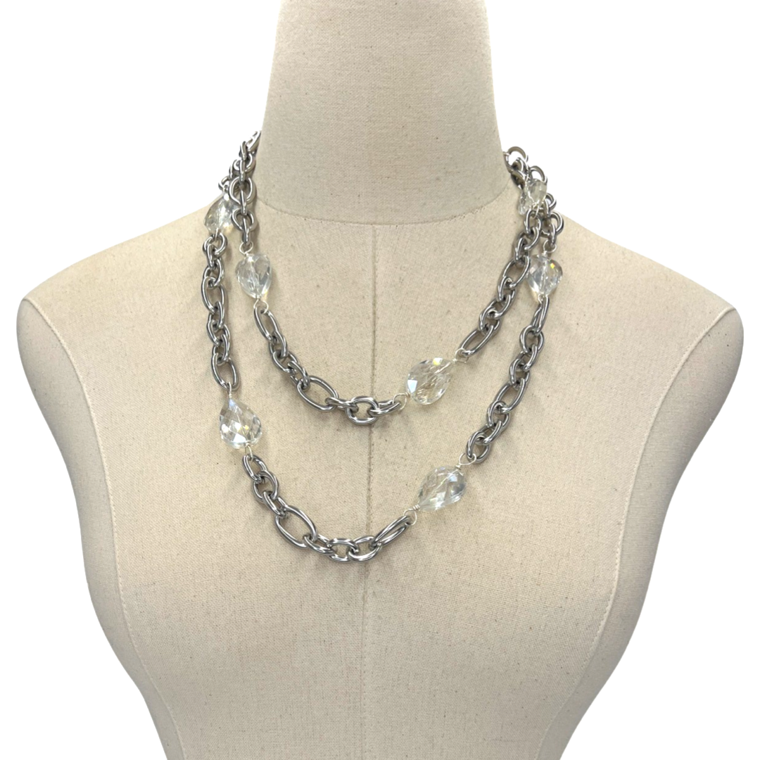 Kedron Crystal Necklace Necklaces Cerese D, Inc. Silver