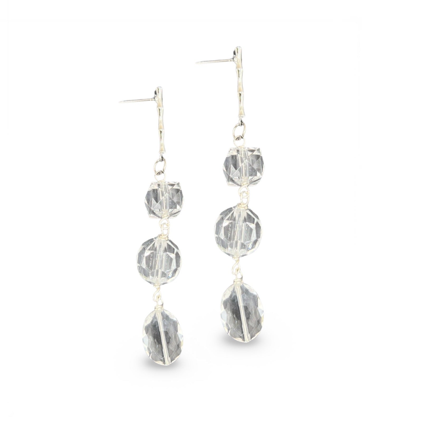 Clear Spark Bamboo Earring Earrings Cerese D, Inc.