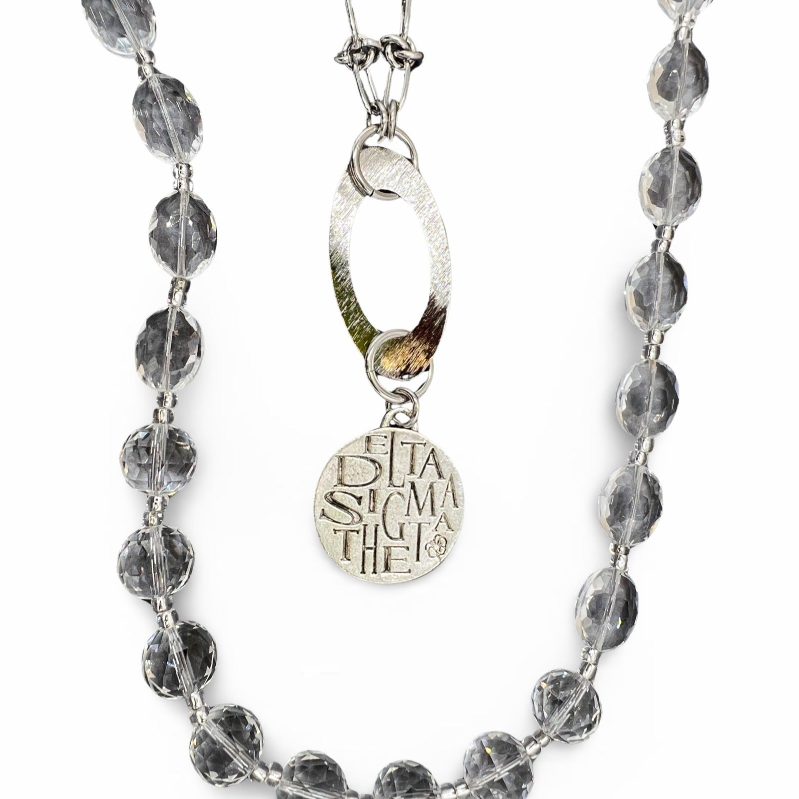 Clear Silver Spark Charm Necklace Necklaces Cerese D, Inc.