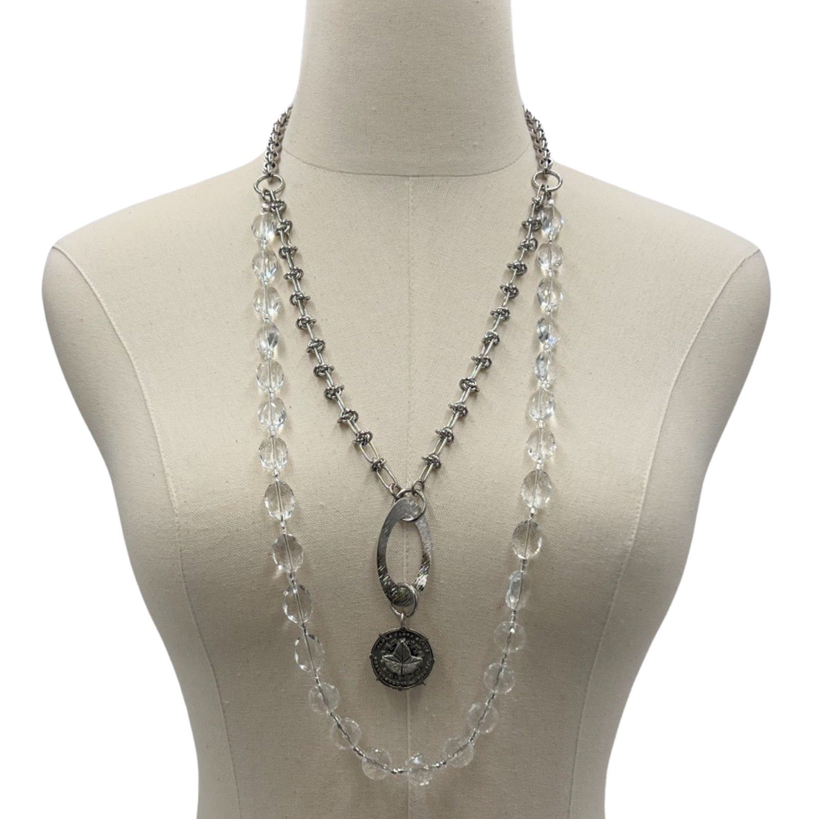 Clear Silver Spark Charm Necklace Necklaces Cerese D, Inc. AKA Charm