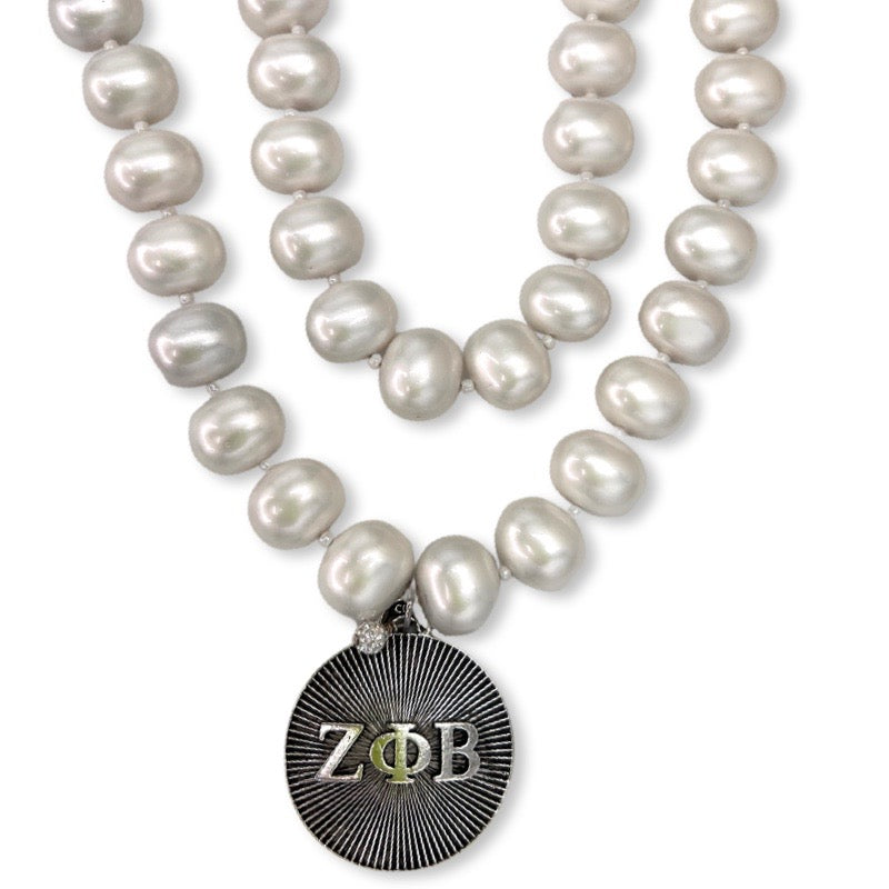 Zeta Classic Pearl Double Necklace Zeta Necklace Cerese D Jewelry