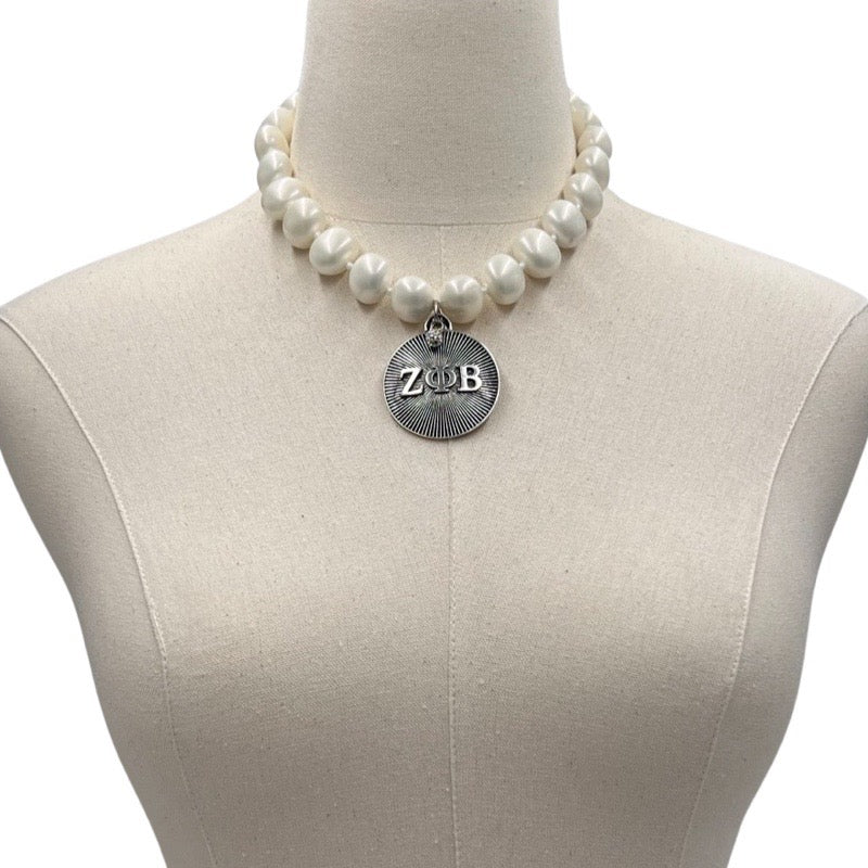 Zeta Classic Pearl Single Necklace Zeta Necklace Cerese D Jewelry Radiant