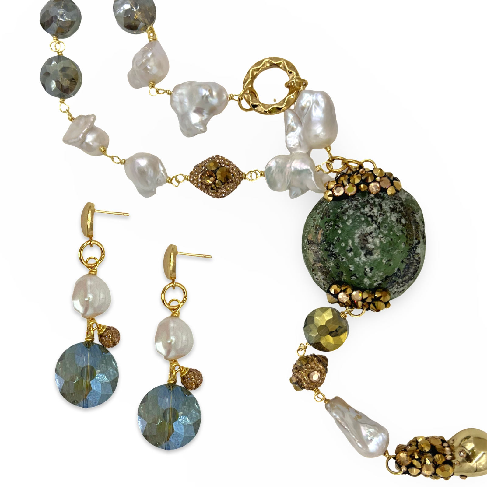 Dash Green Necklace